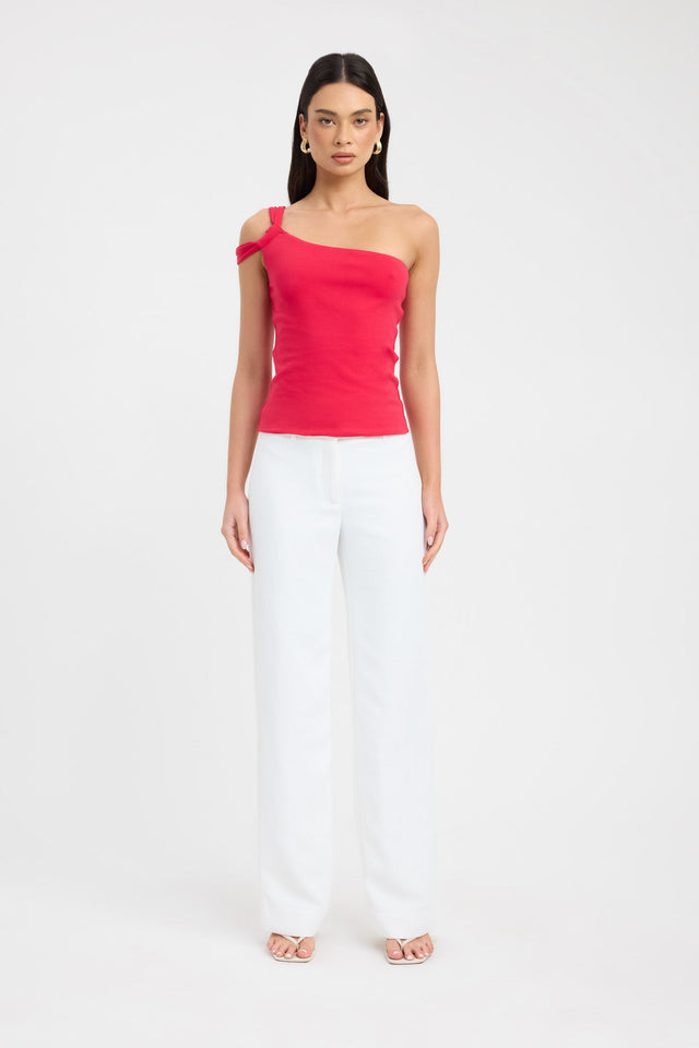 Luna Off Shoulder Top Kookai Fitted Asymmetry Sleeveless Womens-Blouse 
