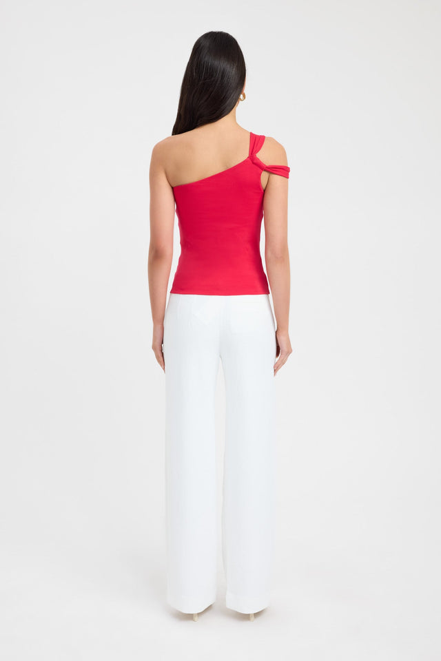 Luna Off Shoulder Top Kookai Fitted Asymmetry Sleeveless Womens-Blouse 