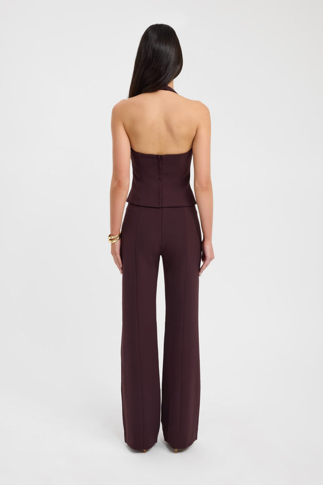 back Alto Low Cut Top Kookai Fitted Plungeneck Sleeveless Womens-Blouse 