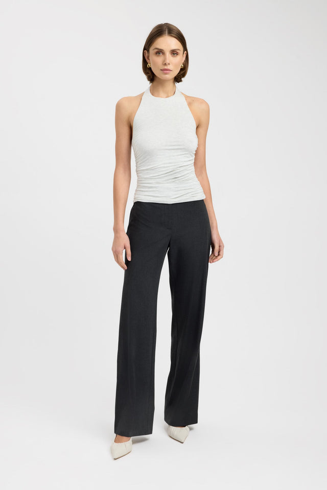 side Violet Top Kookai Fitted Highneck Sleeveless Womens-Blouse 