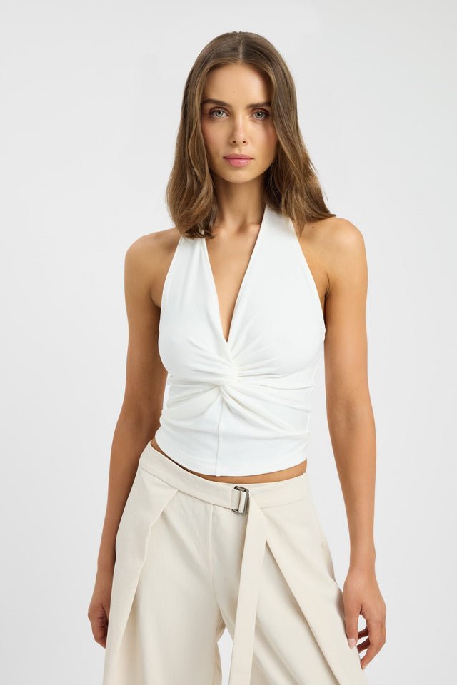 front Gia Top Kookai Fitted V-neck Sleeveless Womens-Blouse 