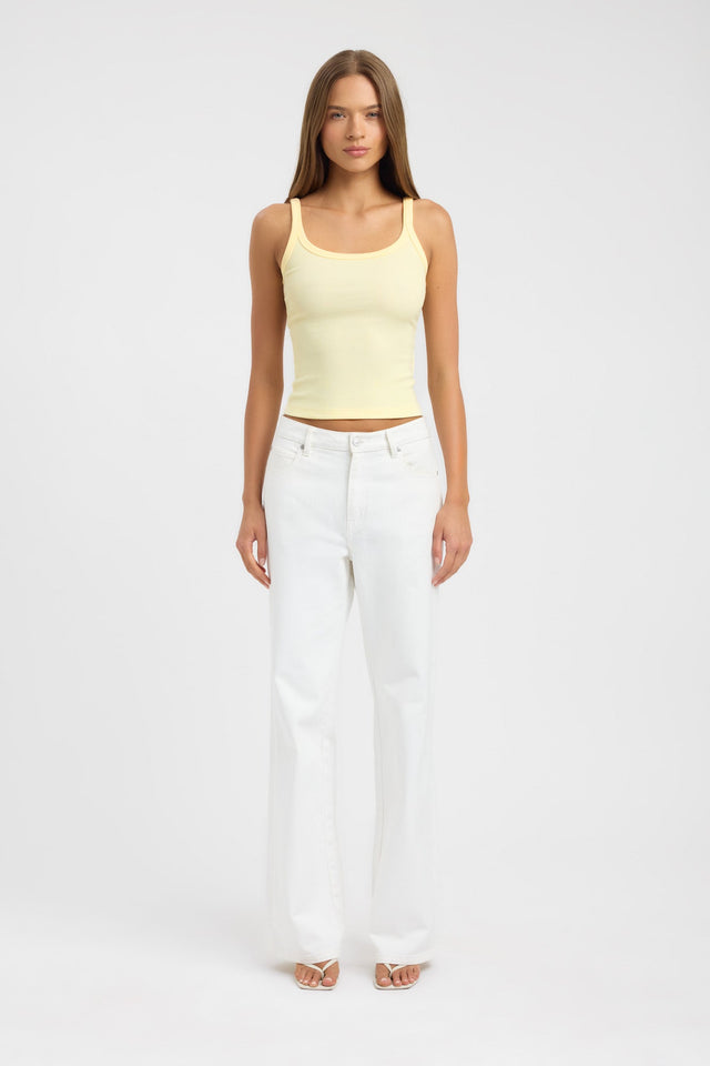 side Sienna Tank Kookai Fitted Scoopneck Sleeveless Womens-Blouse 