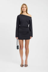 black long sleeve dress nz Nova Off Shoulder Long Sleeve Dress – NZ KOOKAÏ