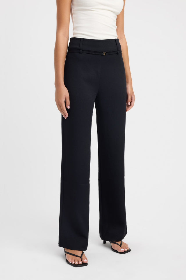 side Oyster Belt Pant Kookai Regular High-rise black womens-regular-pants 