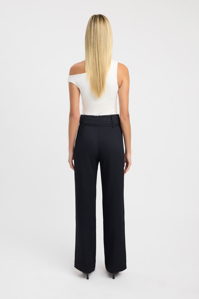 back Oyster Belt Pant Kookai Regular High-rise black womens-regular-pants 