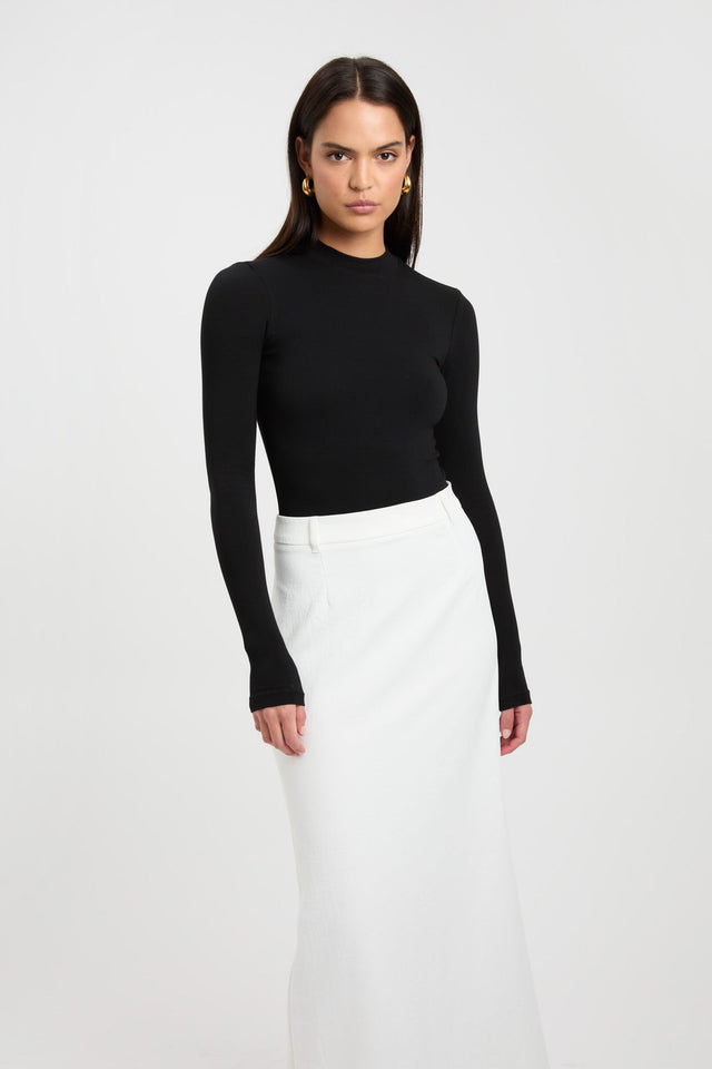 Zara Bodysuit Kookai Fitted Highneck Long sleeve Womens-Blouse 