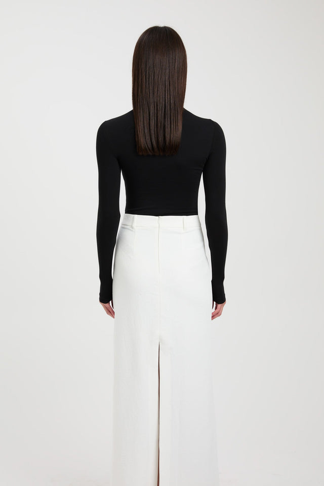Zara Bodysuit Kookai Fitted Highneck Long sleeve Womens-Blouse 