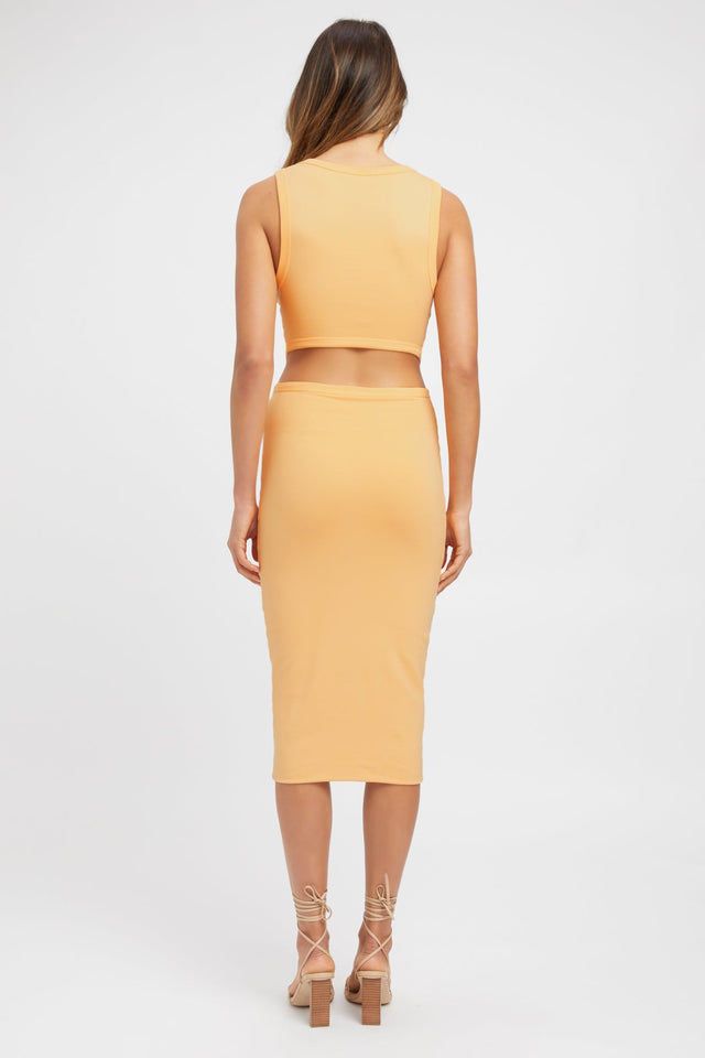 product Talissa Midi Dress Kookai Bodycon Midi Fitted Scoopneck orange womens-dresses 