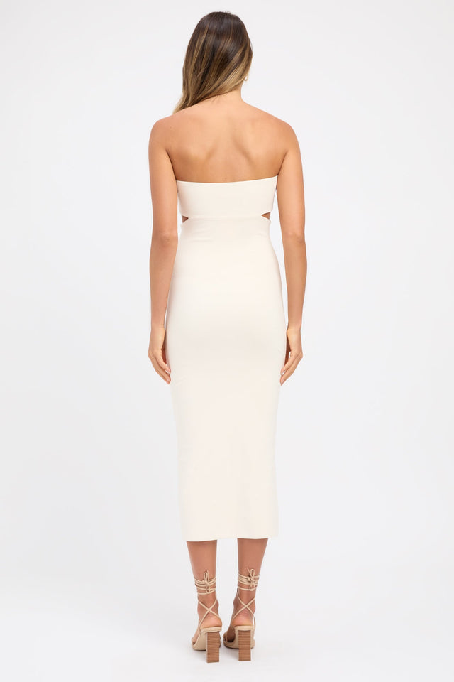 product Solange Midi Dress Kookai Bodycon Midi Fitted Sweetheart  white womens-dresses 