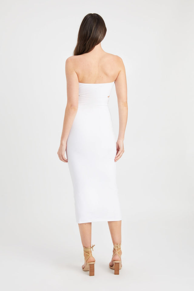 product Solange Midi Dress Kookai Bodycon Midi Fitted Sweetheart white womens-dresses 