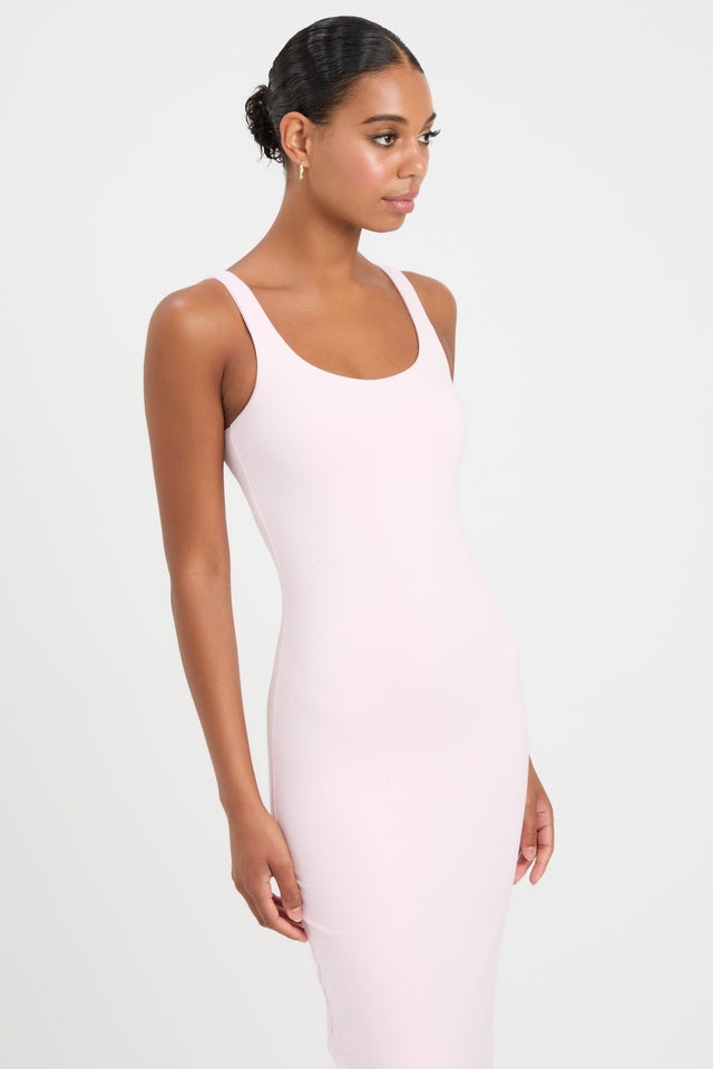 product Larissa Midi Dress Kookai Bodycon Knee length Fitted Scoopneck light pink womens-dresses 