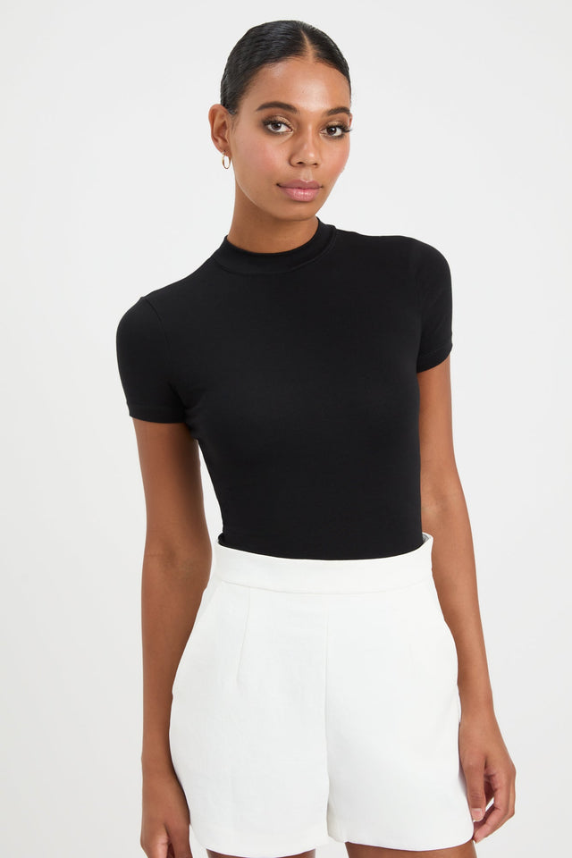 product Tessa Bodysuit Kookai High-neck Fitted black womens-tees 
