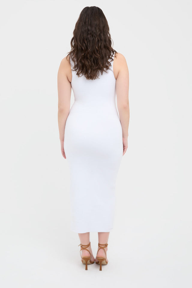 product Rachelle Midi Dress Kookai Straight Midi Fitted Plungeneck white womens-dresses 