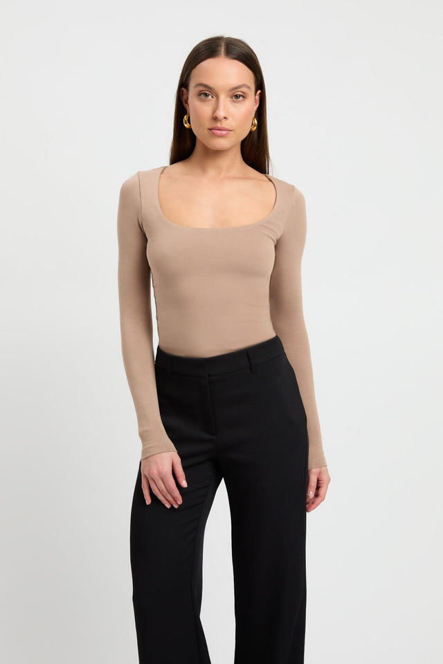 product Rosie Long Sleeve Top Kookai Fitted Highneck Long sleeve Womens-Blouse 