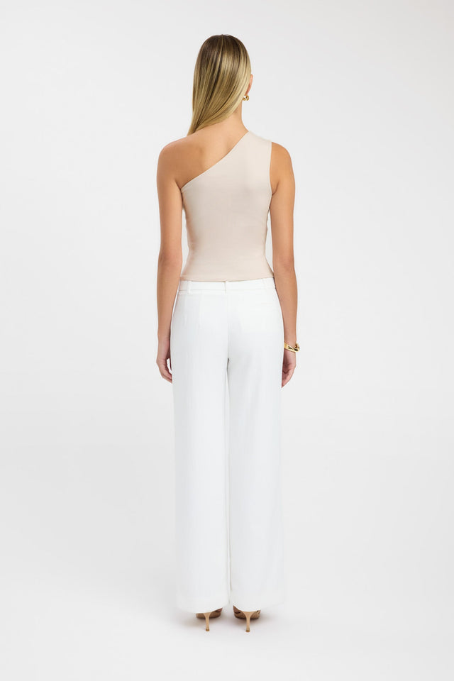 back Rowan One Shoulder Top Kookai Fitted Boatneck Long sleeve Womens-Blouse 
