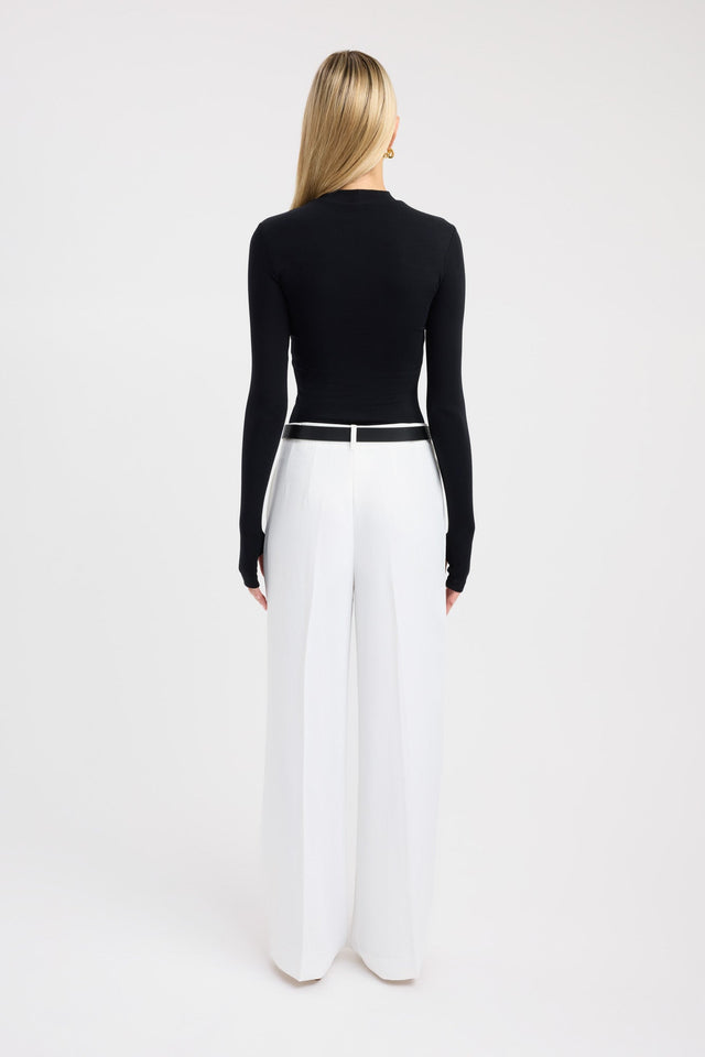 back Tara Long Sleeve Top Kookai Fitted Highneck Long sleeve Womens-Blouse 