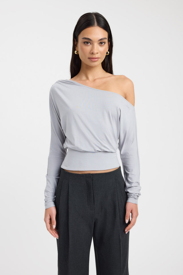 side Anders Top Kookai Fitted Asymmetry Long sleeve Womens-Blouse 