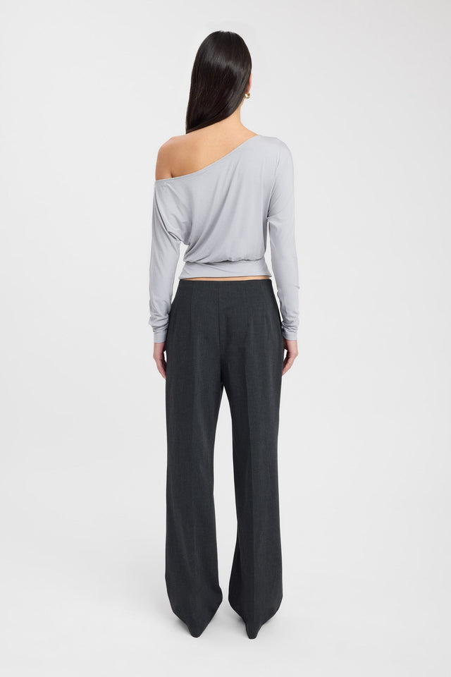 back Anders Top Kookai Fitted Asymmetry Long sleeve Womens-Blouse 