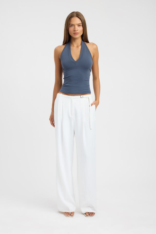 side Kaya Top Kookai Fitted V-neck Sleeveless Womens-Blouse 