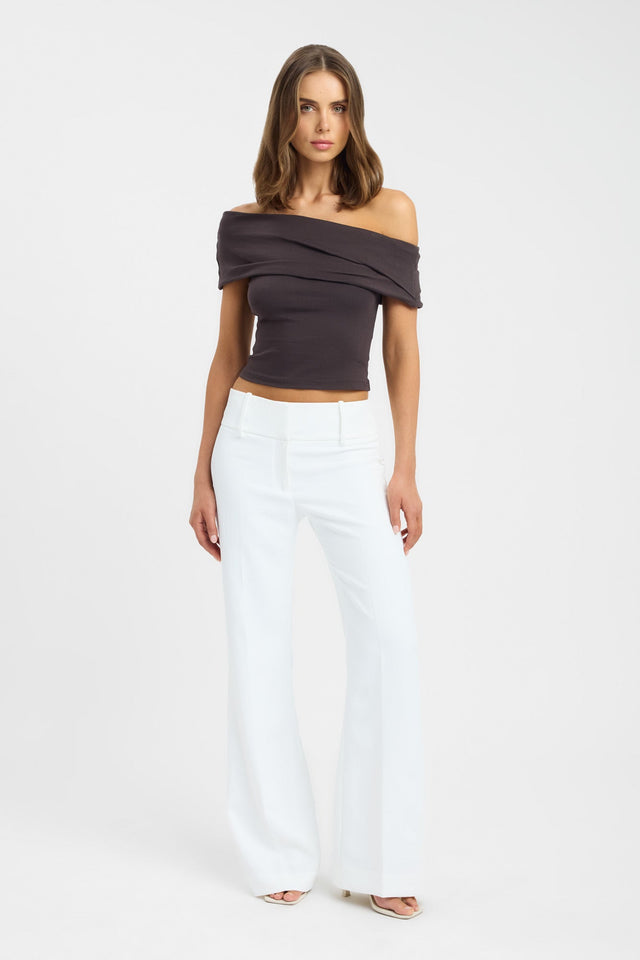 side Tori Top Kookai Fitted Asymmetry Short sleeves Womens-Blouse 