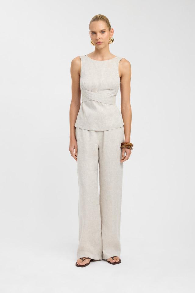 front Tahiti Cross Back Top Kookai Relaxed Roundneck Sleeveless Womens-Blouse 