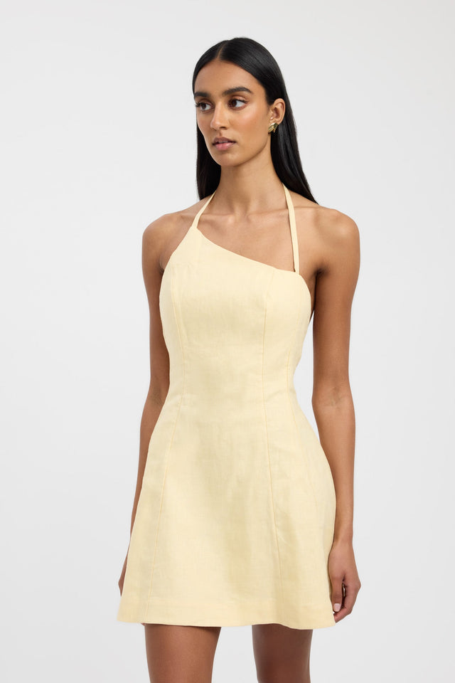 Palm One Shoulder Mini Dress
