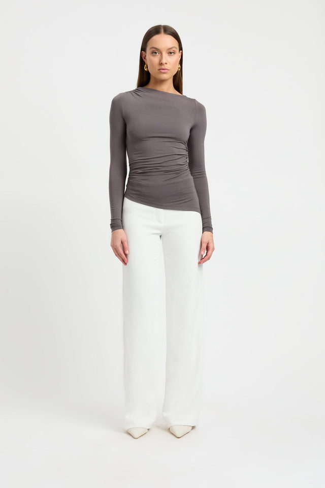 product Silene Asymmetric Top Kookai Fitted Squareneck Long sleeve Womens-Blouse 