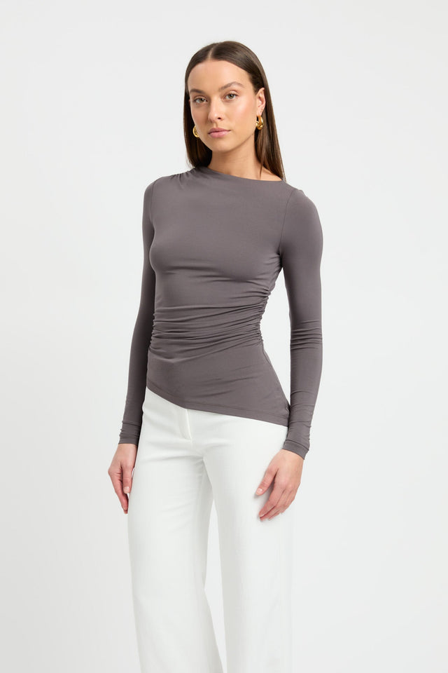 product Silene Asymmetric Top Kookai Fitted Squareneck Long sleeve Womens-Blouse 