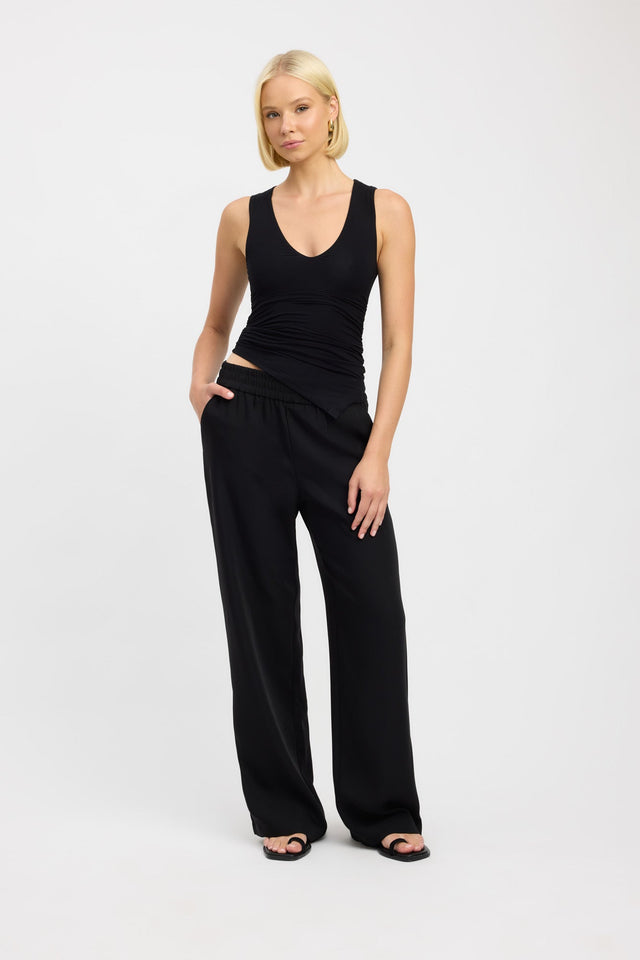 front Mina Top Kookai Fitted Plungeneck Sleeveless Womens-Blouse 