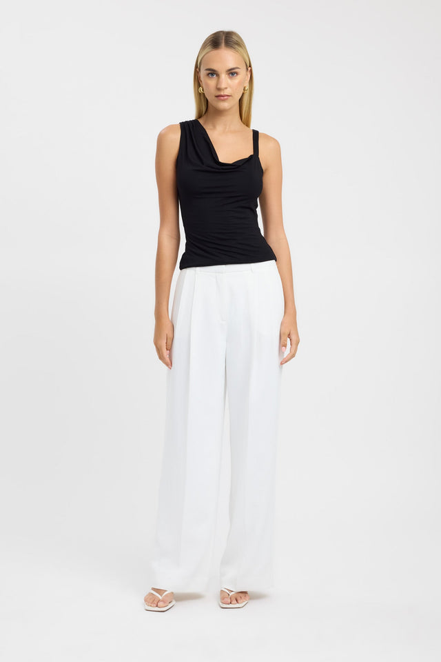 front Jessie Cowl Top Kookai Fitted Cowlneck Sleeveless Womens-Blouse 