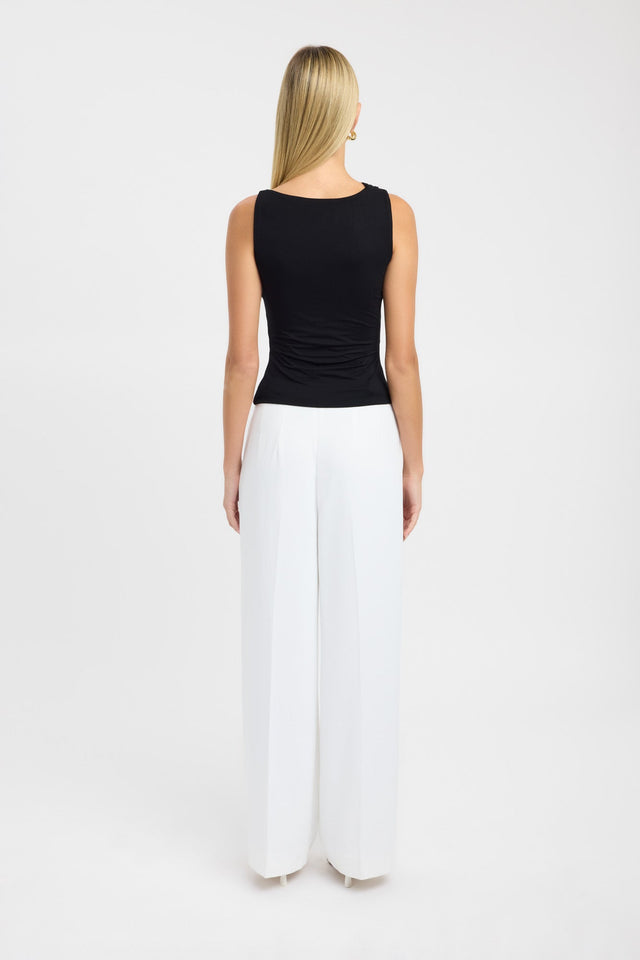 back Jessie Cowl Top Kookai Fitted Cowlneck Sleeveless Womens-Blouse 
