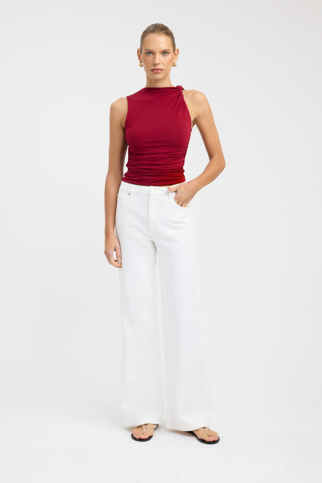 front Ziah Top Kookai Fitted Roundneck Short sleeves Womens-Blouse 