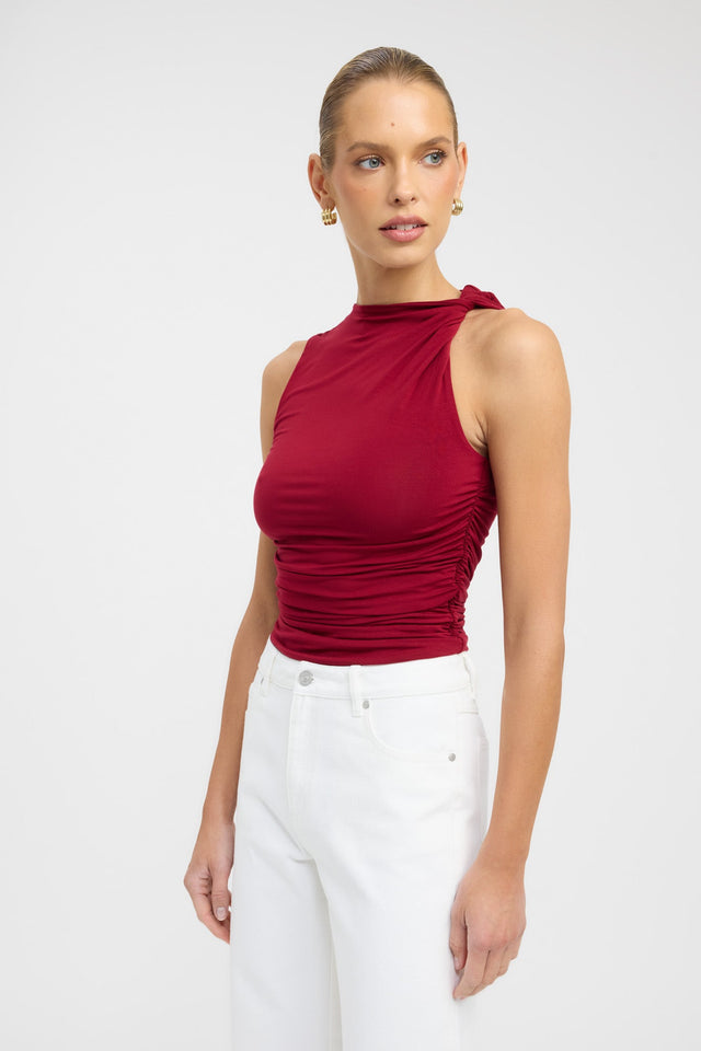 side Ziah Top Kookai Fitted Roundneck Short sleeves Womens-Blouse 