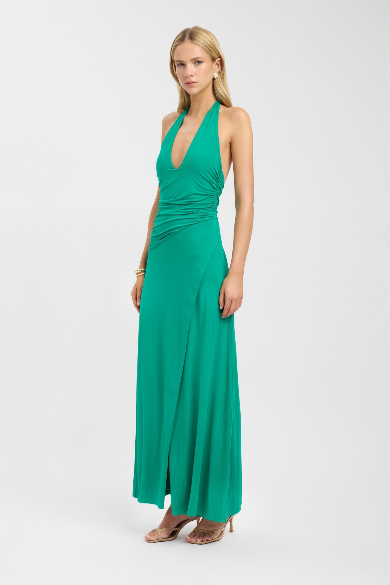 green emerald velvet dress Chloe Maxi Dress Green Floral – Augustine main image 0