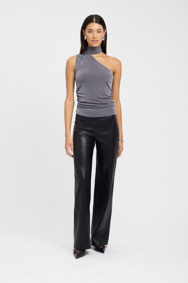 front Skye Scarf Top Kookai Fitted Asymmetry Sleeveless Womens-Blouse 