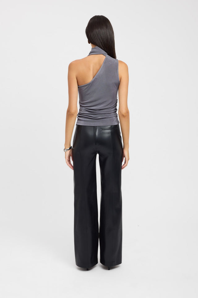 back Skye Scarf Top Kookai Fitted Asymmetry Sleeveless Womens-Blouse 