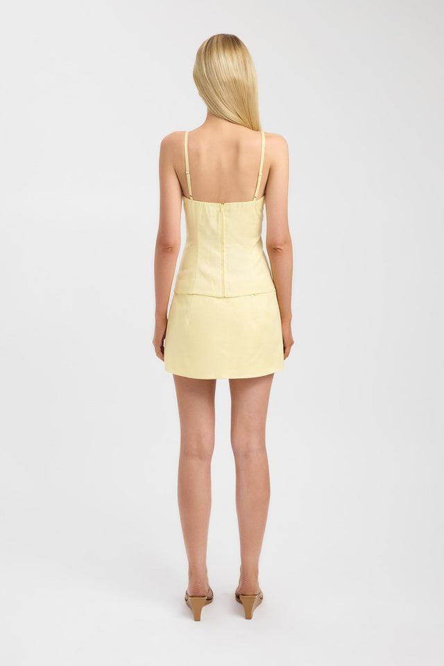 back Tahiti Gathered Bustier Top Kookai Fitted Sweetheart Sleeveless Womens-Blouse 