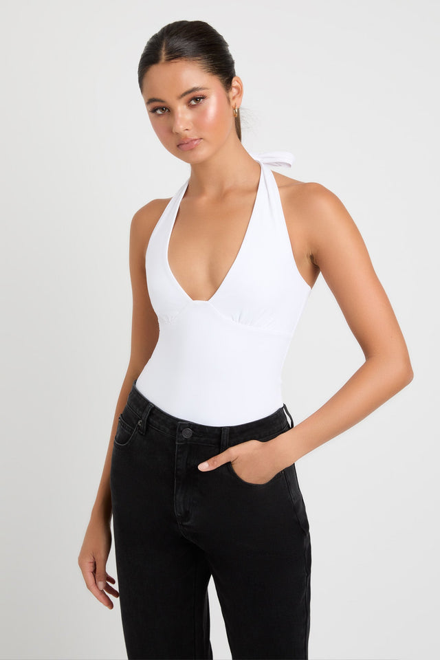 product Rita Halter Bodysuit Kookai Square neck white womens-bodysuit 
