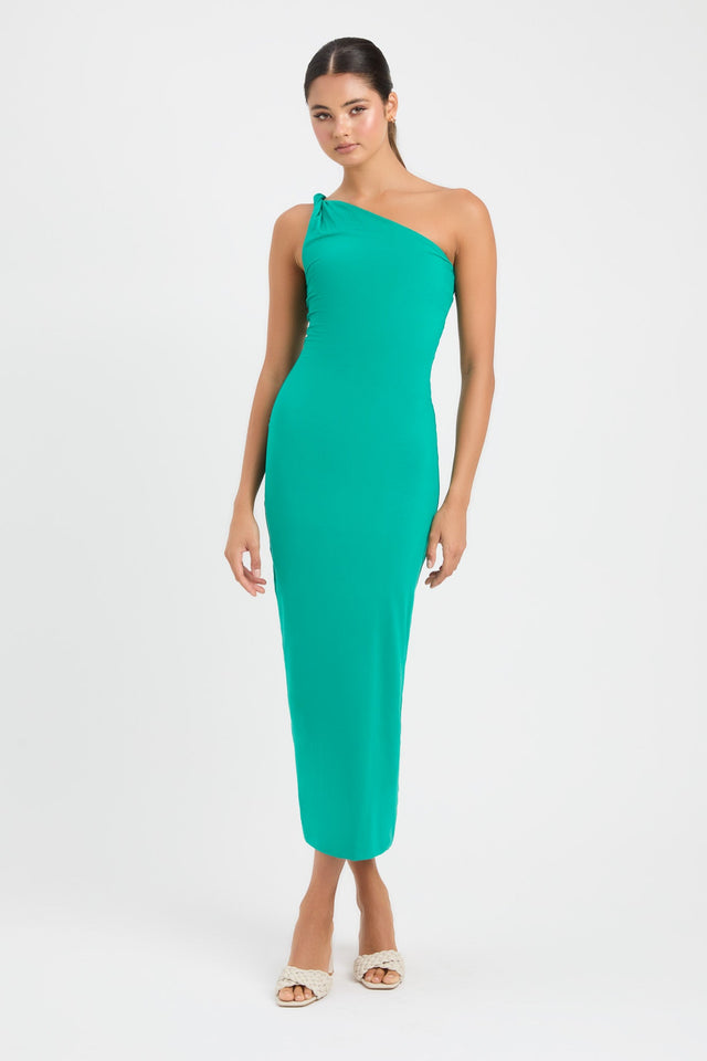 product Bambi Midi Dress Kookai Straight Midi Fitted Asymmetry turquoise womens-dresses 