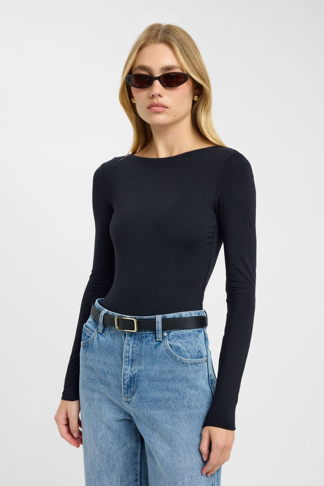 side Amari Long Sleeve Bodysuit Kookai Boat neck womens-bodysuit 
