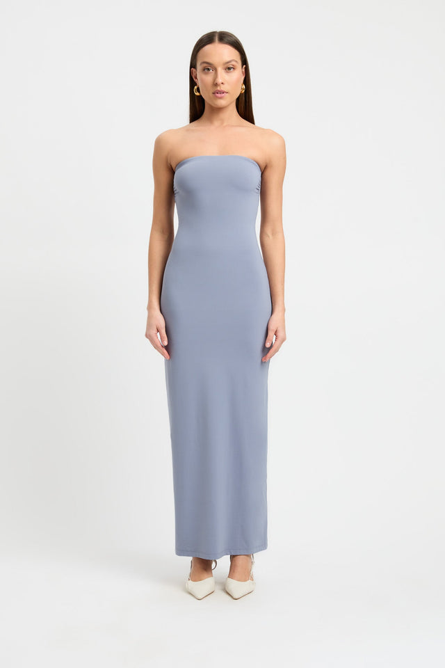 product Sierra Strapless Dress Kookai Bodycon Maxi Fitted Straight light grey womens-dresses 