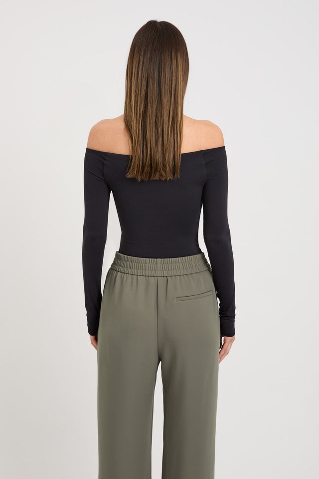 front Lyra Long Sleeve Top Kookai Fitted Squareneck Long sleeve Womens-Blouse 