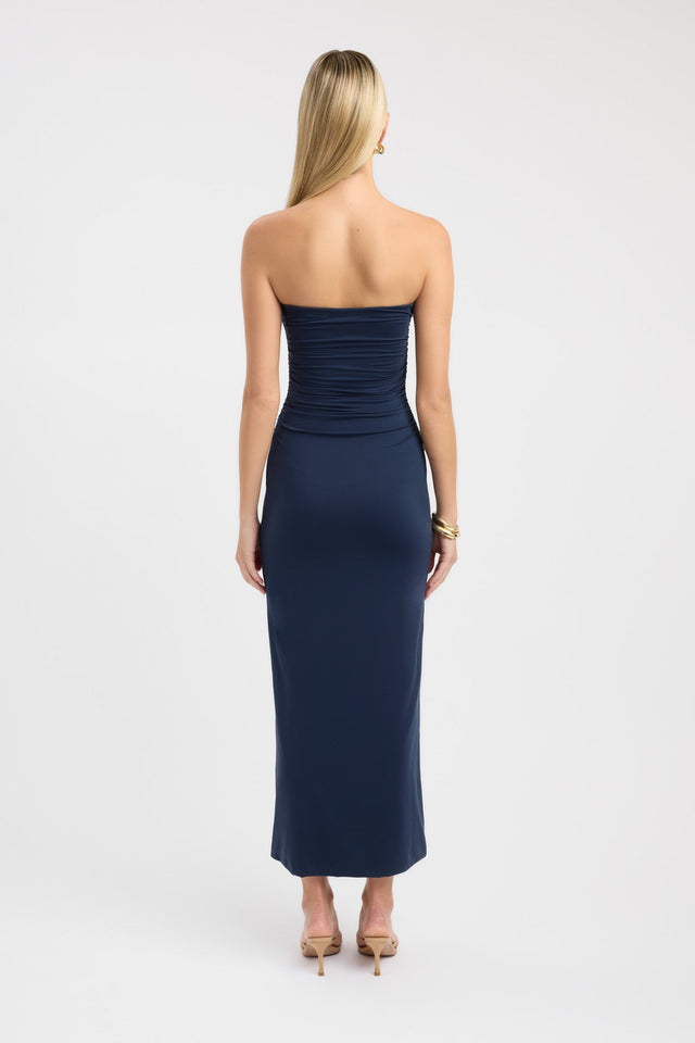back Tayla Trim Maxi Dress Kookai Bodycon Maxi Fitted Sweetheart darkblue womens-dresses 