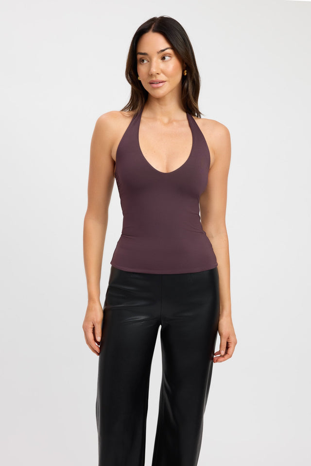 front Stella Tank Kookai Fitted Scoopneck Sleeveless Womens-Blouse 