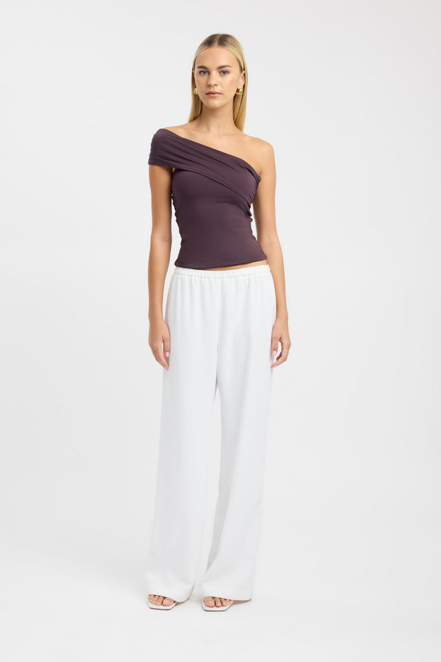 front Aston Top Kookai Fitted Asymmetry Sleeveless Womens-Blouse 