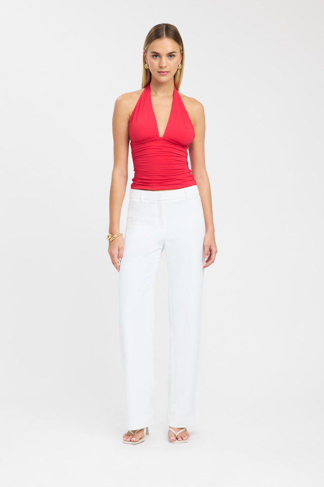 side Florence Top Kookai Fitted Plungeneck Sleeveless Womens-Blouse 