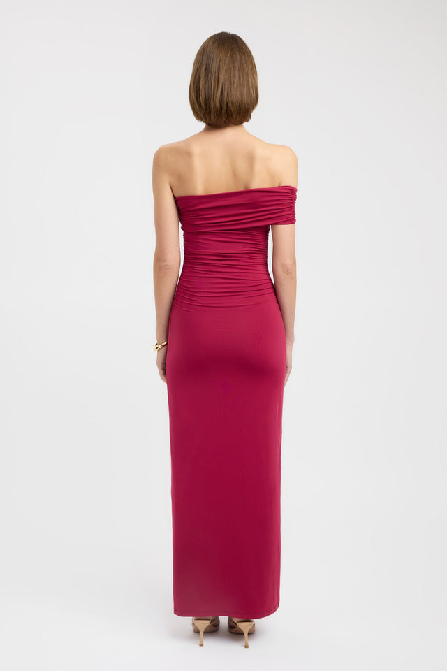 back Aston Maxi Dress Kookai Bodycon Maxi Fitted Asymmetry black womens-dresses 