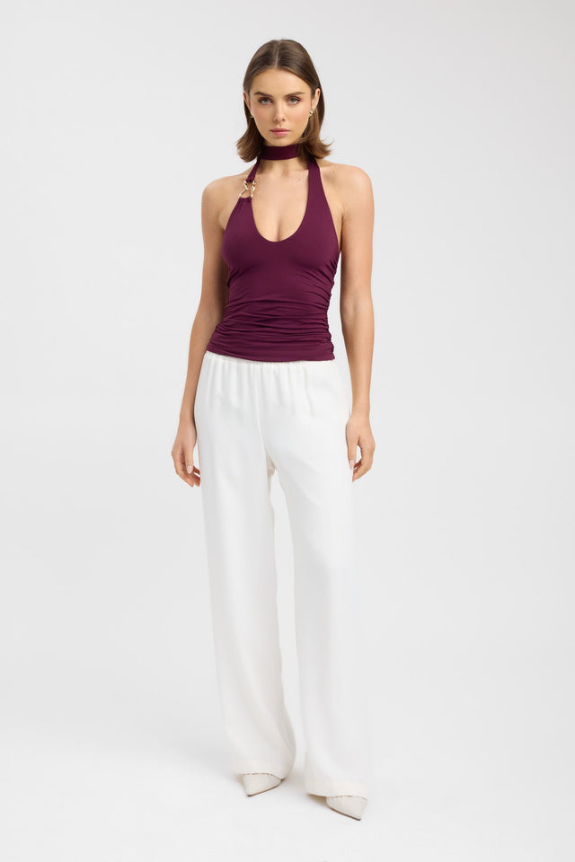 front Demi Top Kookai Fitted Scoopneck Sleeveless Womens-Blouse 