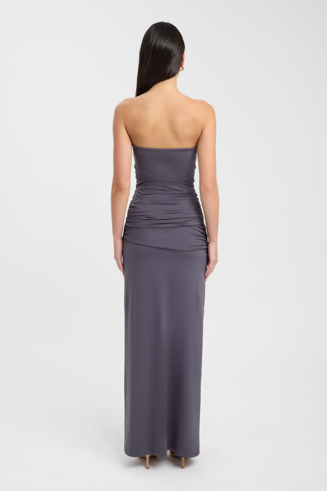 back Torin Trim Maxi Dress Kookai Bodycon Maxi Fitted Straight grey womens-dresses 