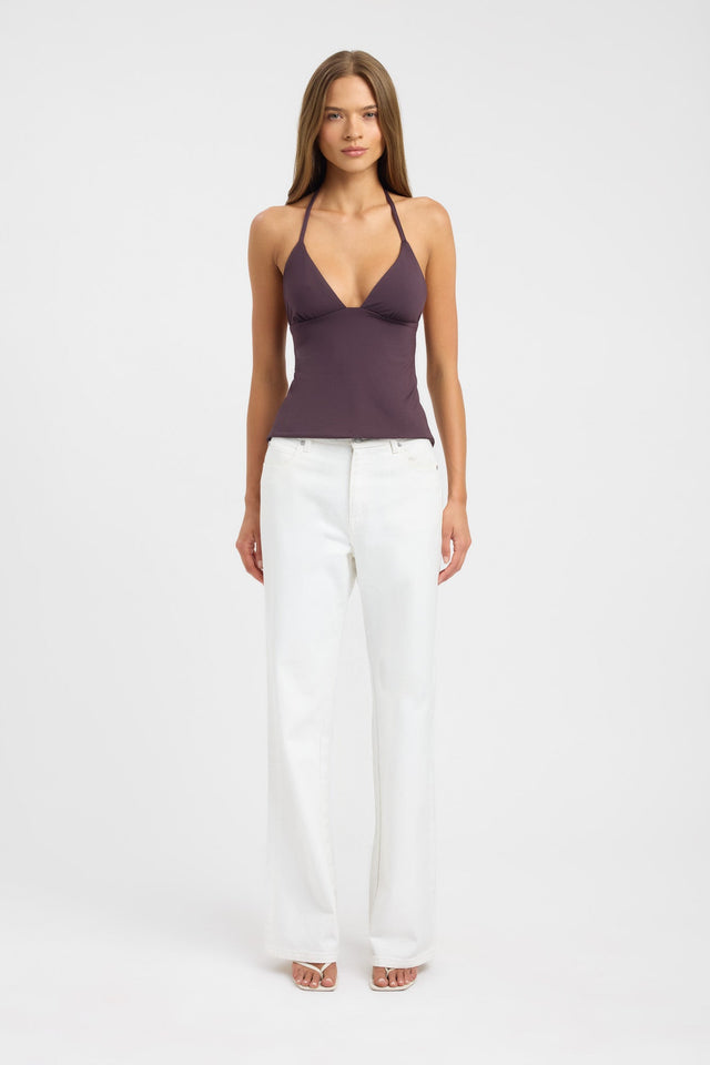 side Haven Top Kookai Fitted V-neck Sleeveless Womens-Blouse 